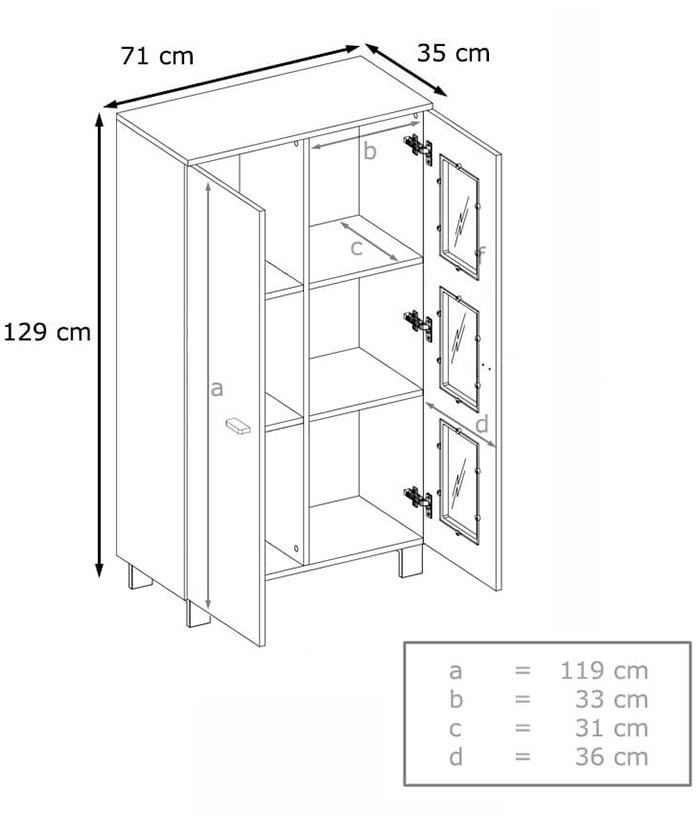 dimensions du meuble de rangement